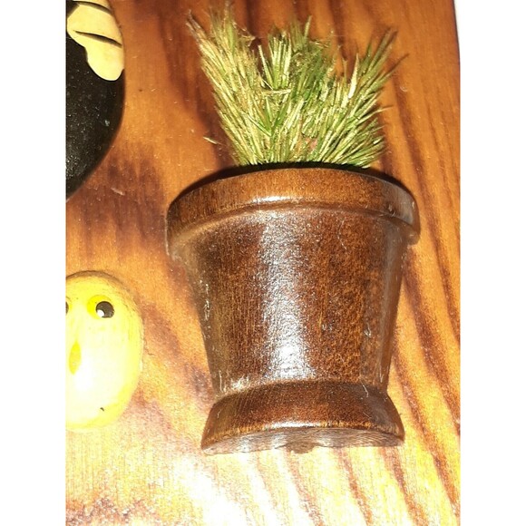 Vintage Handcrafted Keyhook Painted Rocks Stained Wood Backing Boho Ecclectic - Picture 12 of 12